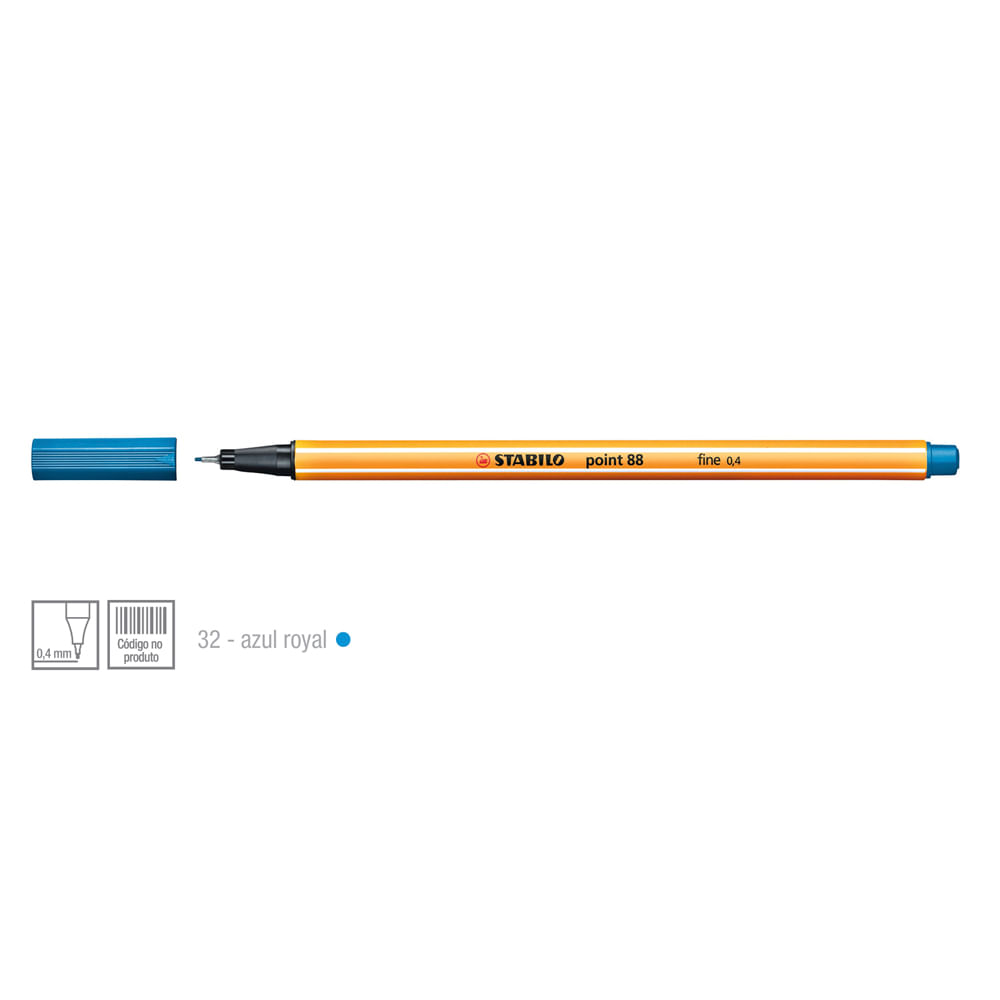 Caneta-Point-88-Cor-32-Azul-Royal---Stabillo Caneta-Point-88-Cor-32-Azul-Royal---Stabillo
