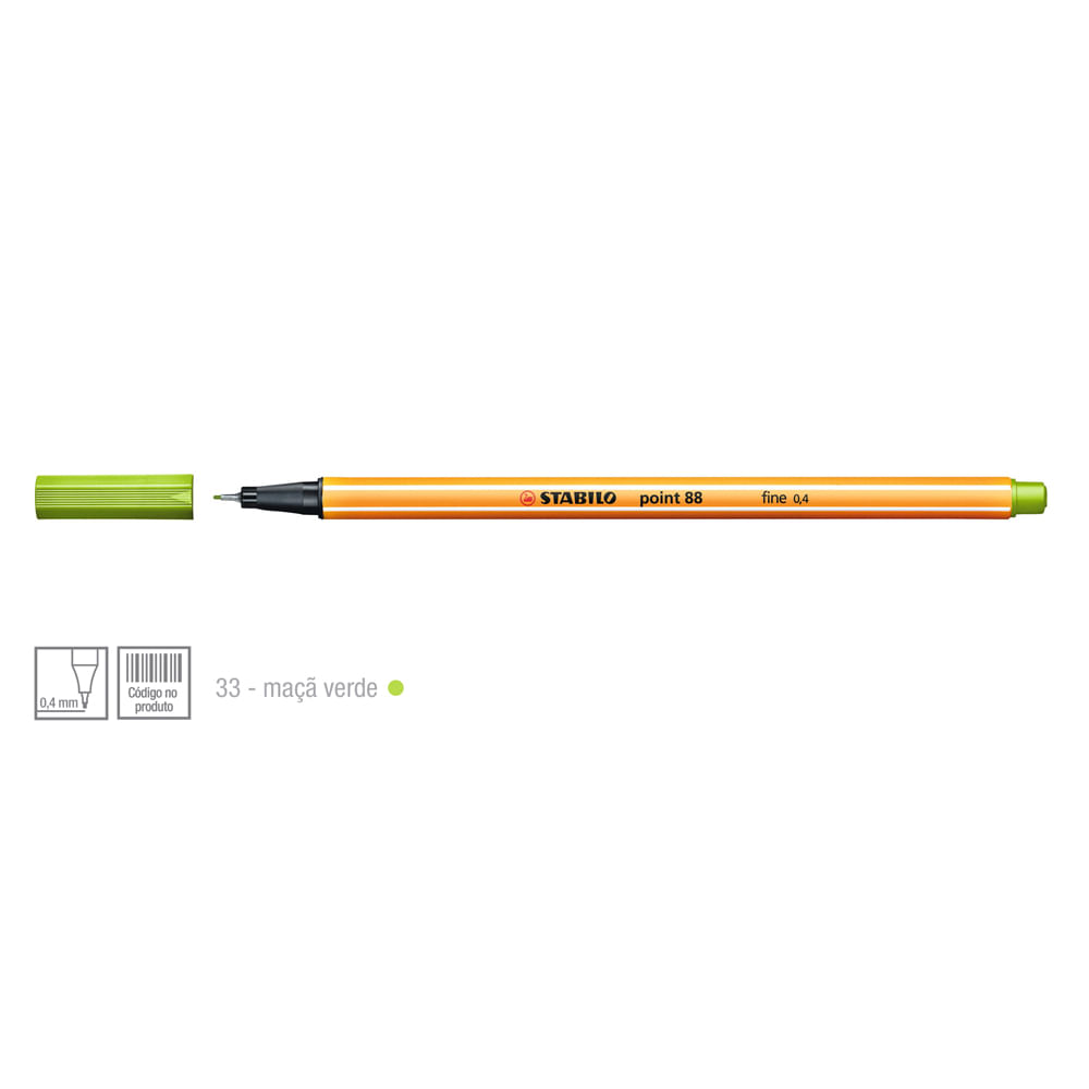Caneta-Point-88-Cor-33-Maca-Verde---Stabillo Caneta-Point-88-Cor-33-Maca-Verde---Stabillo