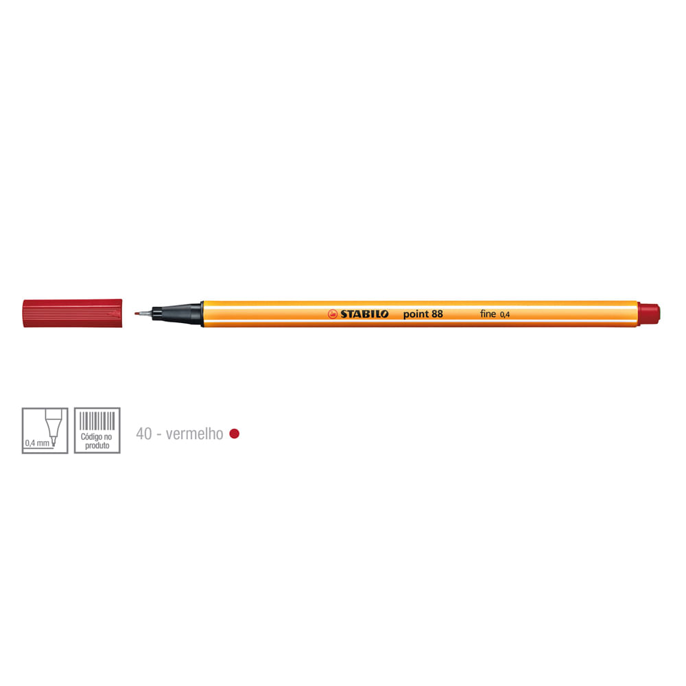 Caneta-Point-88-Cor-40-Vermelho---Stabillo Caneta-Point-88-Cor-40-Vermelho---Stabillo