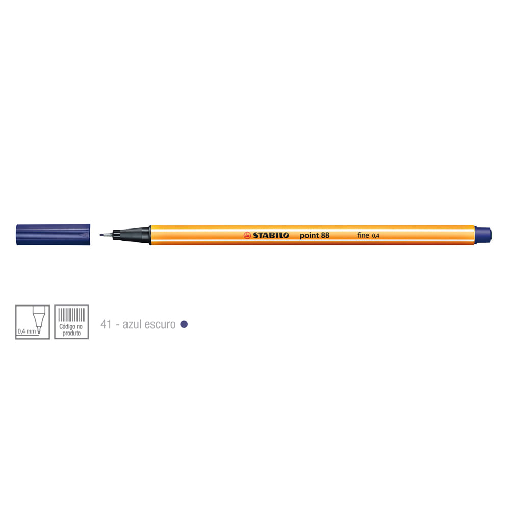 Caneta-Point-88-Cor-41-Azul-Escuro---Stabillo Caneta-Point-88-Cor-41-Azul-Escuro---Stabillo