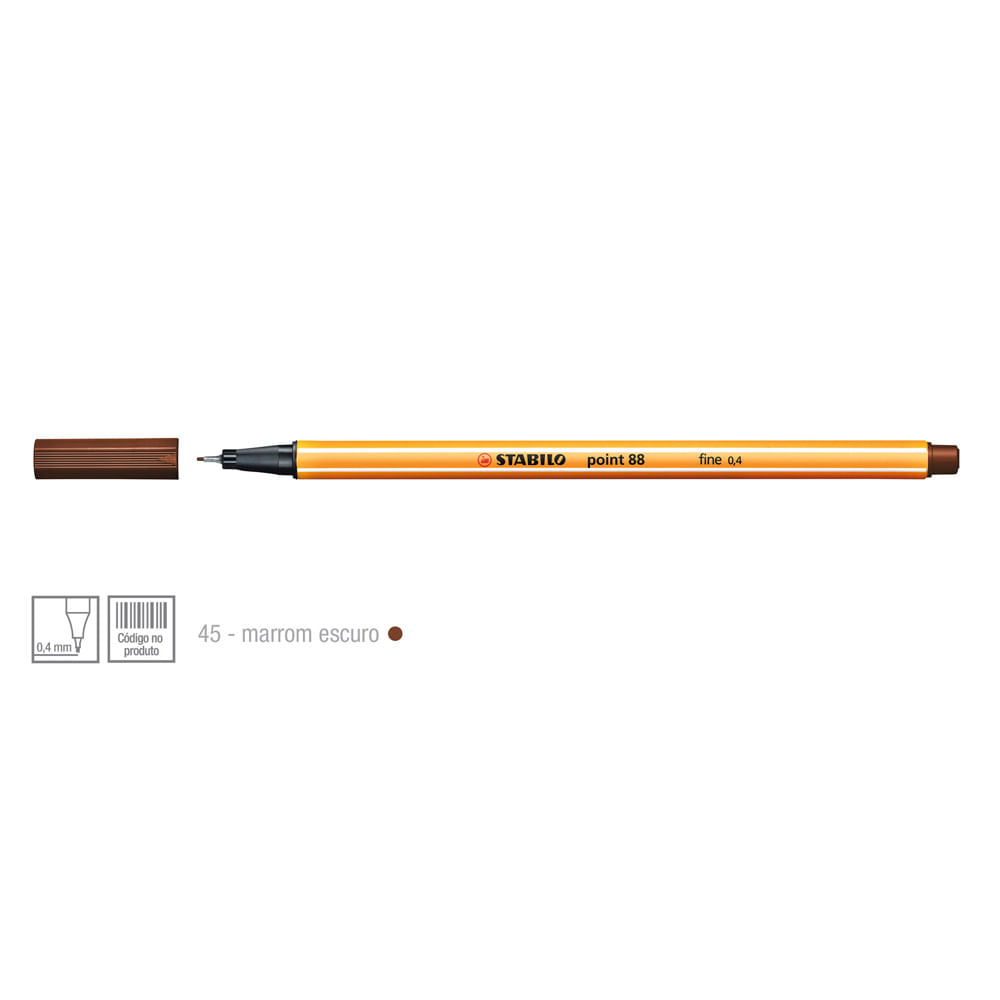 Caneta-Point-88-Cor-45-Marrom-Escuro---Stabillo Caneta-Point-88-Cor-45-Marrom-Escuro---Stabillo