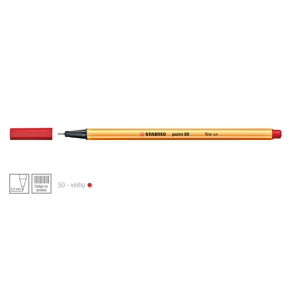 Caneta-Point-88-Cor-50-Vinho---Stabillo Caneta-Point-88-Cor-50-Vinho---Stabillo