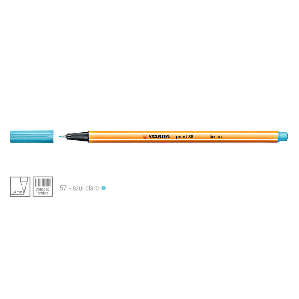 Caneta-Point-88-Cor-57-Azul-Claro---Stabillo Caneta-Point-88-Cor-57-Azul-Claro---Stabillo