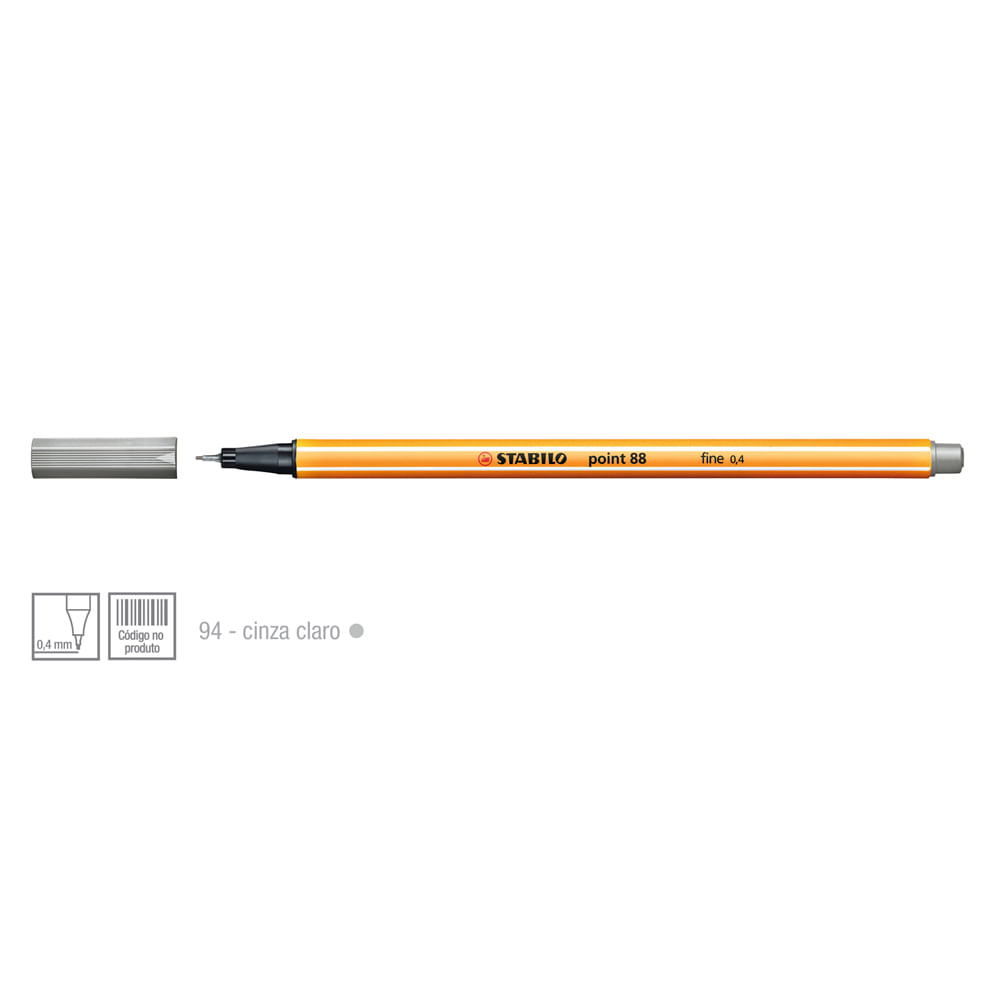 Caneta-Point-88-Cor-94-Cinza-Claro---Stabillo Caneta-Point-88-Cor-94-Cinza-Claro---Stabillo