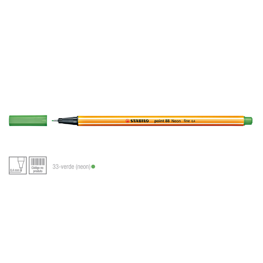 Caneta-Point-88-Cor-33-Verde-Neon---Stabillo Caneta-Point-88-Cor-33-Verde-Neon---Stabillo