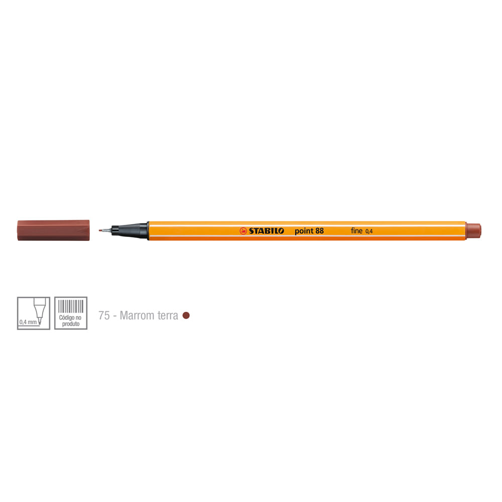 Caneta-Point-88-Cor-75-Marrom-Terra---Stabillo Caneta-Point-88-Cor-75-Marrom-Terra---Stabillo