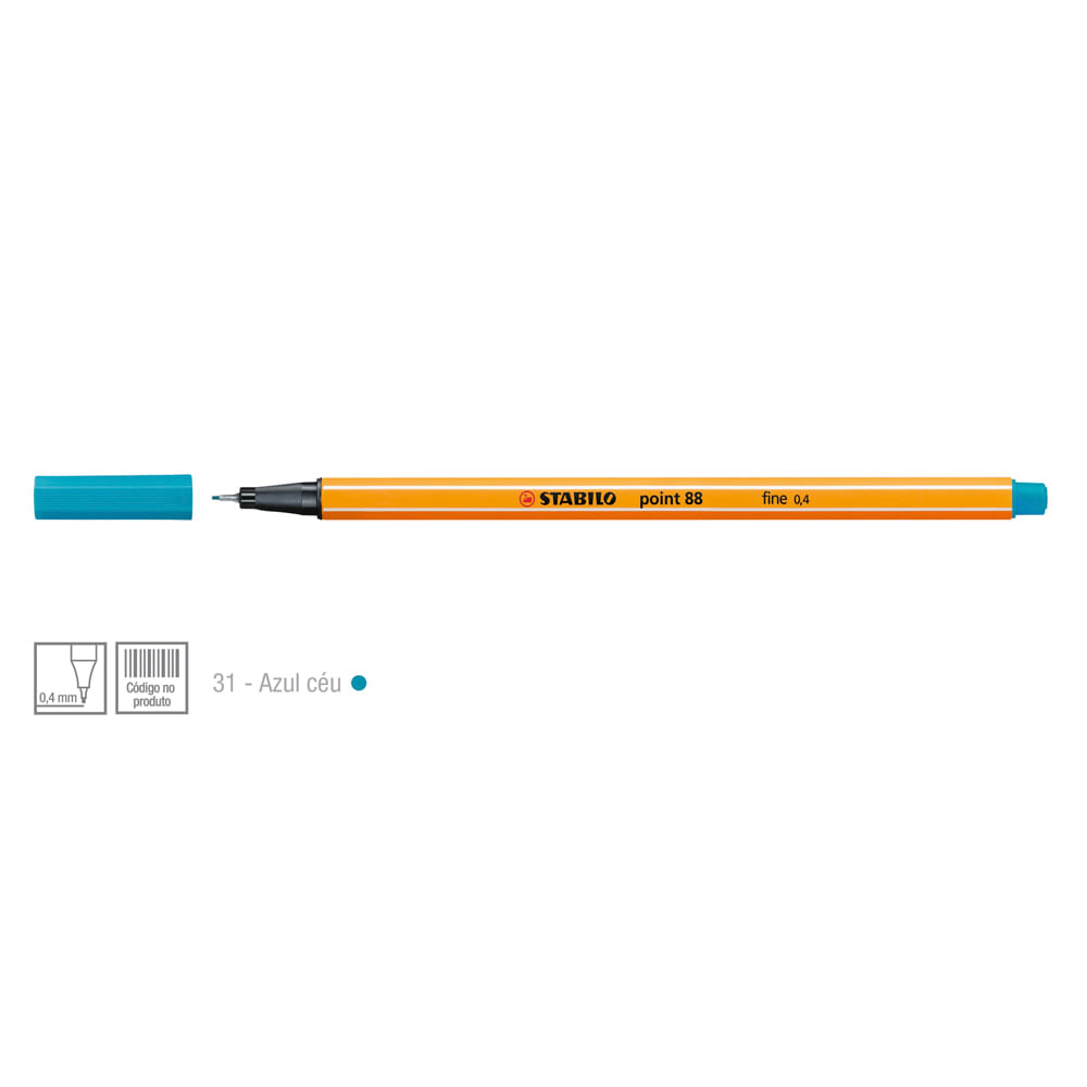 Caneta-Point-88-Cor-31-Azul-Ceu---Stabillo Caneta-Point-88-Cor-31-Azul-Ceu---Stabillo