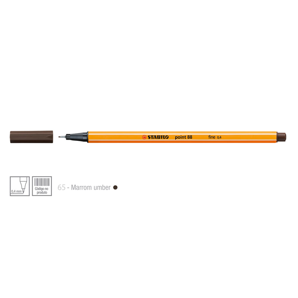 Caneta-Point-88-Cor-65-Marrom-Umber---Stabillo Caneta-Point-88-Cor-65-Marrom-Umber---Stabillo