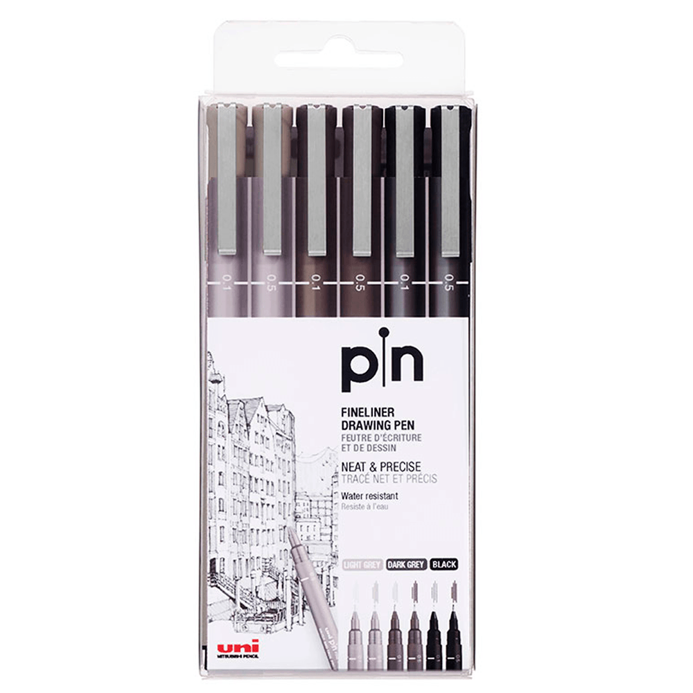 Estojo-Caneta-Nankim-Pin-Cinza-e-Preta-com-6-unidades---Uni Estojo-Caneta-Nankim-Pin-Cinza-e-Preta-com-6-unidades---Uni