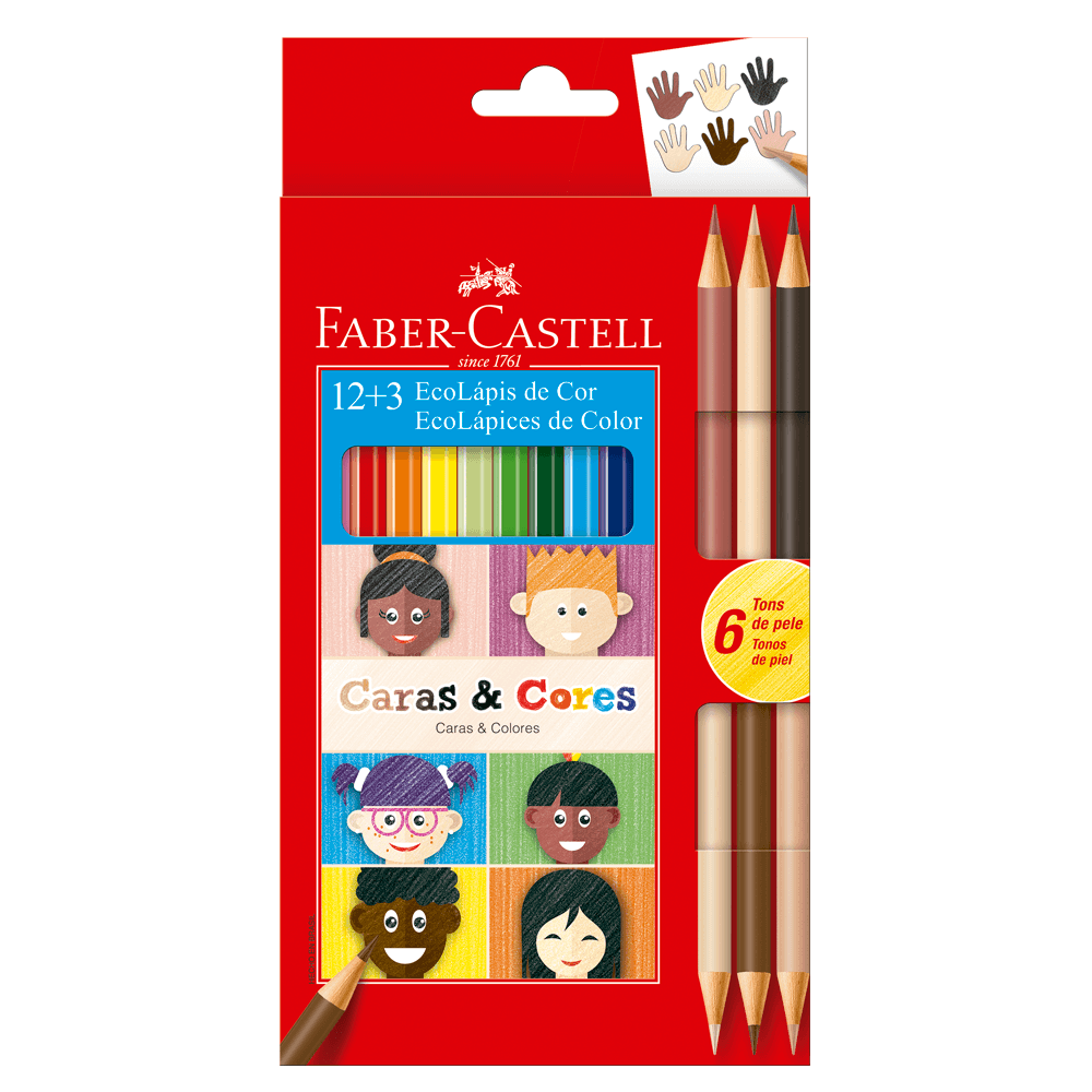 Lapis-de-Cor-12-Cores---3-Caras---Cores---Faber-Castell Lapis-de-Cor-12-Cores---3-Caras---Cores---Faber-Castell