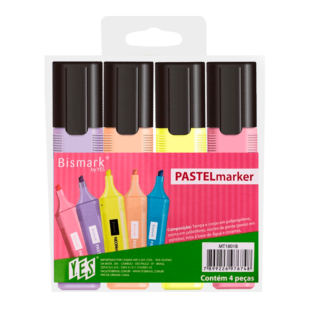 Estojo-de-Marca-Texto-Pastel-com-6-unidades---Bismark Estojo-de-Marca-Texto-Pastel-com-6-unidades---Bismark