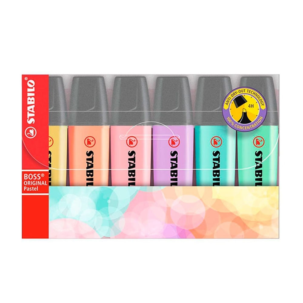 estojo-marca-texto-boss-com-6-tons-pasteis-stabilo estojo-marca-texto-boss-com-6-tons-pasteis-stabilo