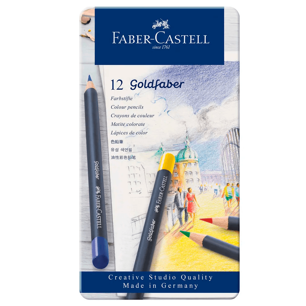 Lapis-de-Cor-Goldfaber-Estojo-de-Lata-com-12-Cores---Faber-Castell Lapis-de-Cor-Goldfaber-Estojo-de-Lata-com-12-Cores---Faber-Castell