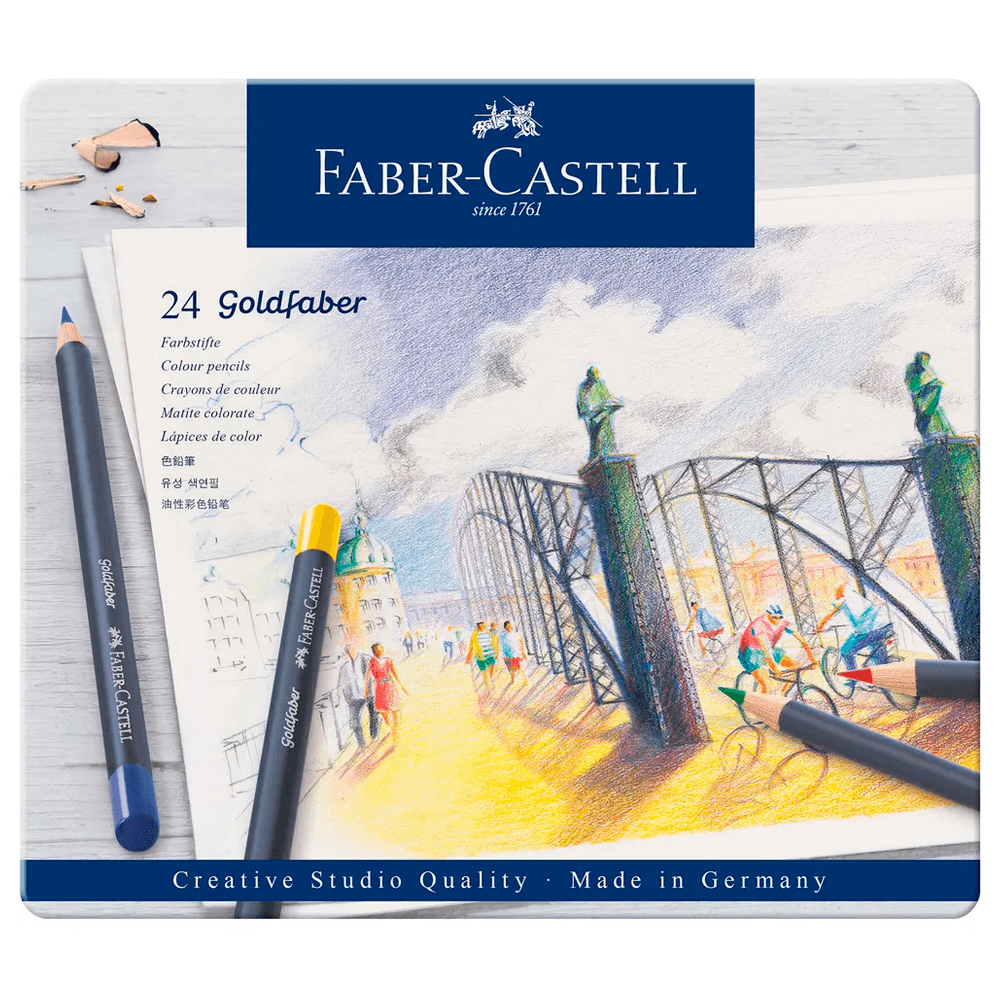 Lapis-de-Cor-Goldfaber-Estojo-de-Lata-com-24-Cores---Faber-Castell Lapis-de-Cor-Goldfaber-Estojo-de-Lata-com-24-Cores---Faber-Castell
