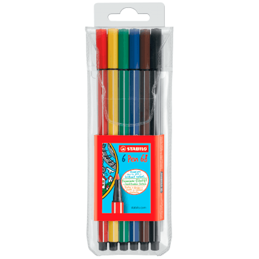 ESTOJO-CANETA-PEN-68-COM-6-CORES---STABILO ESTOJO-CANETA-PEN-68-COM-6-CORES---STABILO