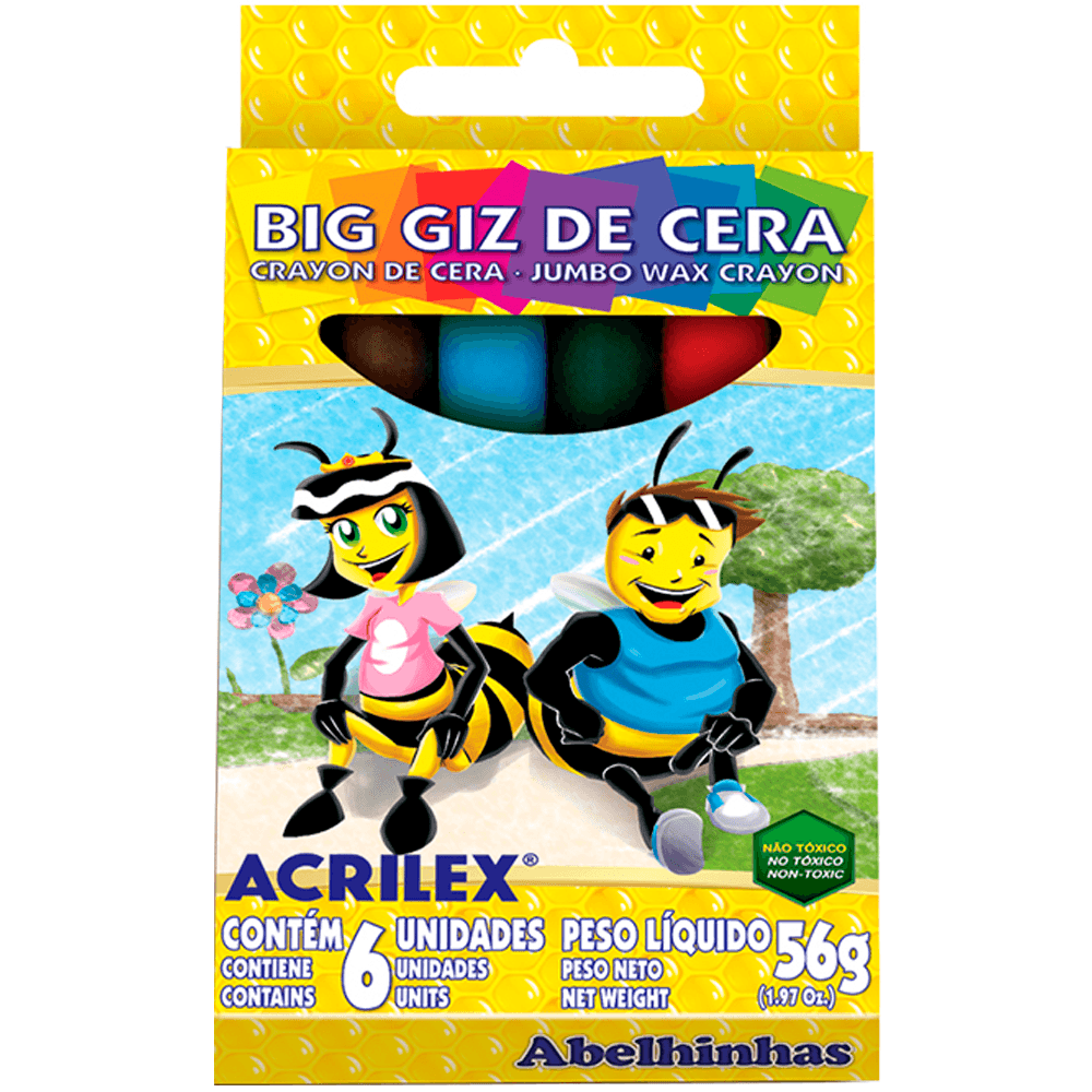 Big-Giz-de-Cera-6-Cores---Acrilex Big-Giz-de-Cera-6-Cores---Acrilex