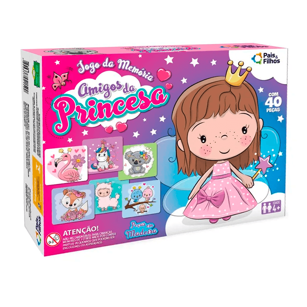 Jogo Da Memoria Princesa Meninas Brinquedo Educativo 40 Peça em