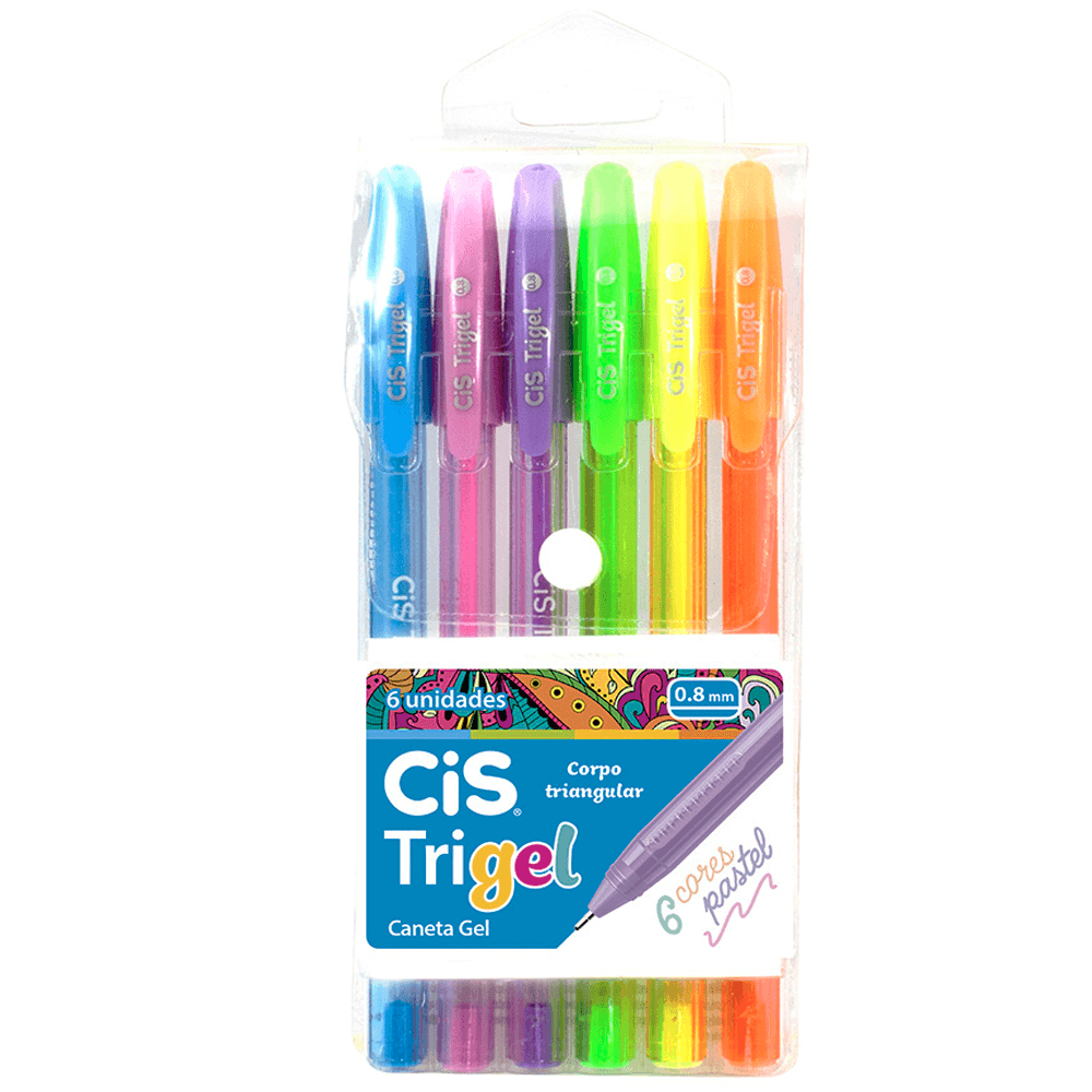 Caneta-Gel-Cis-Trigel-Estojo-com-6-Cores-Pastel--Cis Caneta-Gel-Cis-Trigel-Estojo-com-6-Cores-Pastel--Cis
