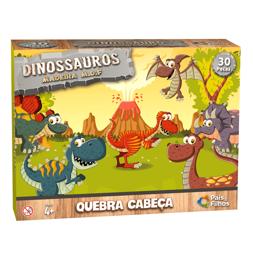 Quebra Cabeça em Madeira Dinossauros Pais & Filhos - News Center