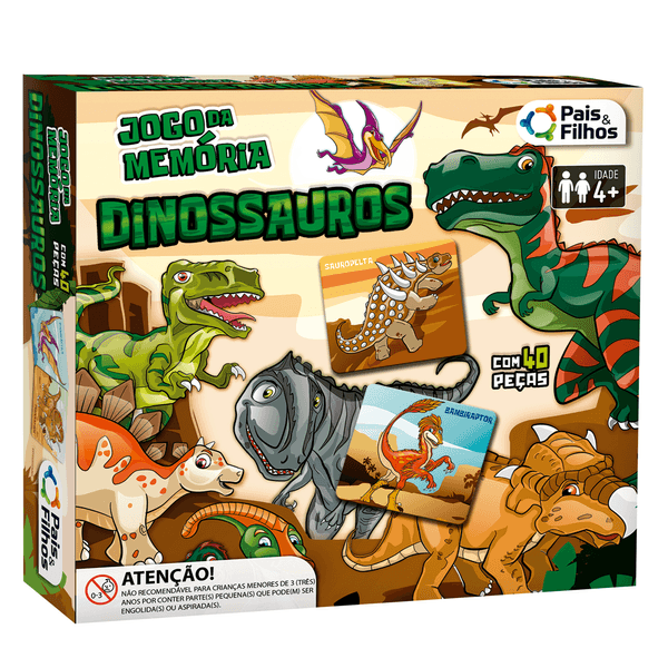 Jogo da Memória Dinossauros Pais & FilhosMaravilhas do Lar - Jogo da  Memória Dinossauros Pais & Filhos - Pais & Filhos