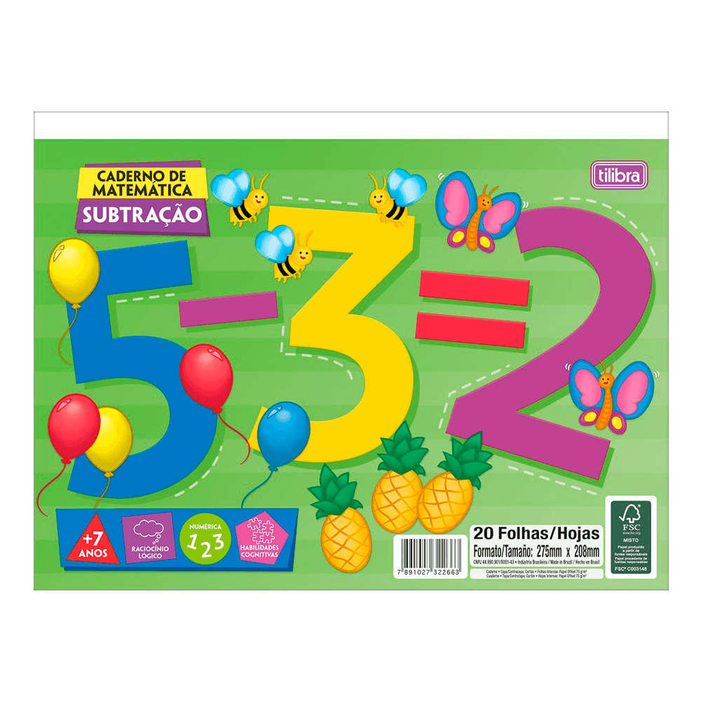Caderno-de-Matematica-Subtracao-Academie-32-Folhas---Tilibra Caderno-de-Matematica-Subtracao-Academie-32-Folhas---Tilibra