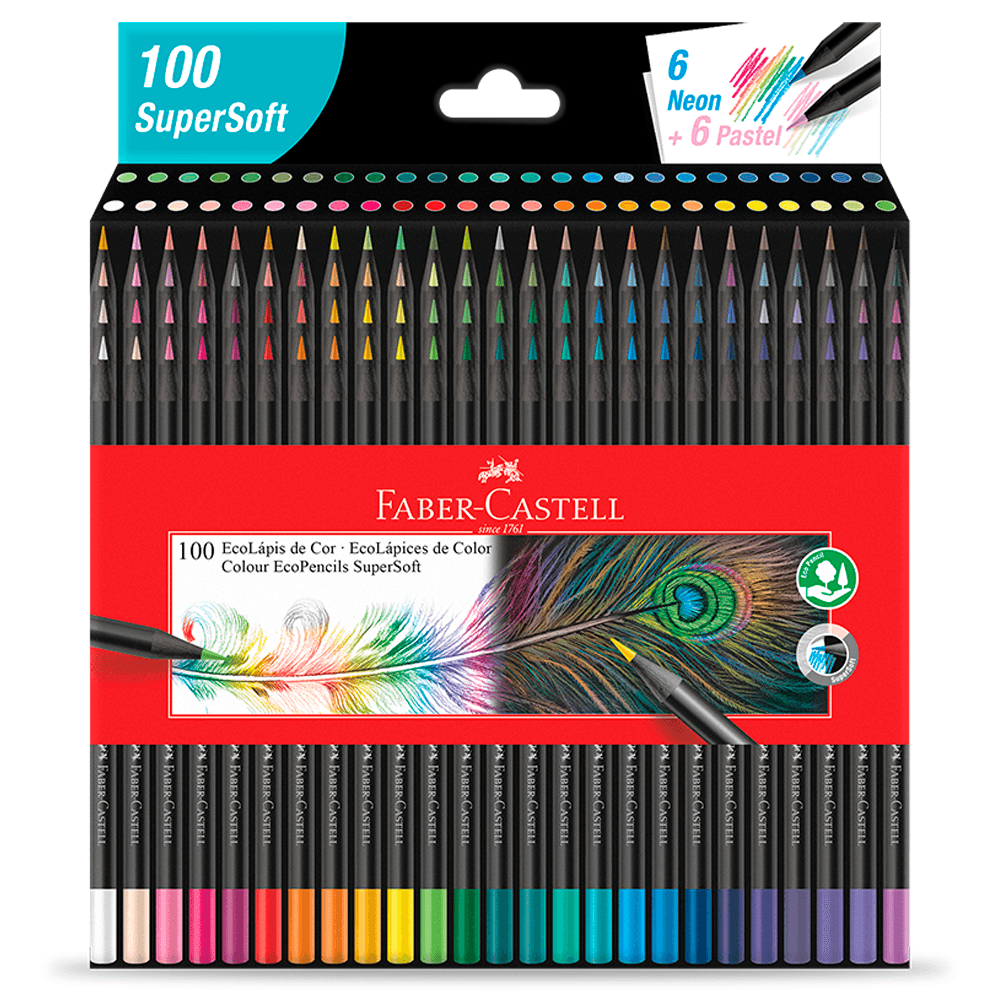Ecolapis-de-Cor-Supersoft-100-Cores---Faber-Castell Ecolapis-de-Cor-Supersoft-100-Cores---Faber-Castell