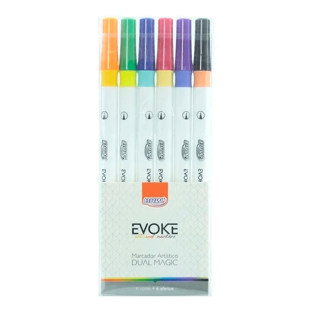 Marcador-Artistico-Dual-Magic-com-6-Cores---BRW Marcador-Artistico-Dual-Magic-com-6-Cores---BRW