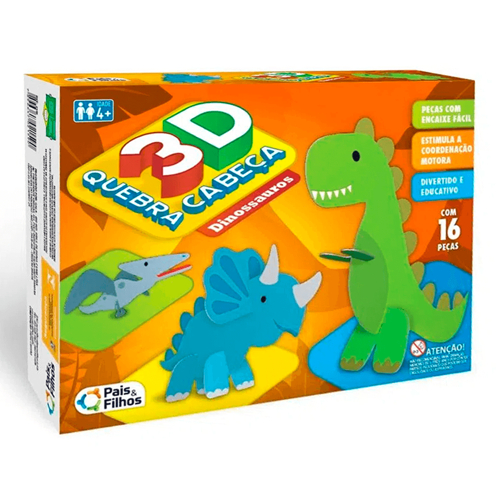 Quebra Cabeça 3D Dinossauros Pais & Filhos - News Center Online