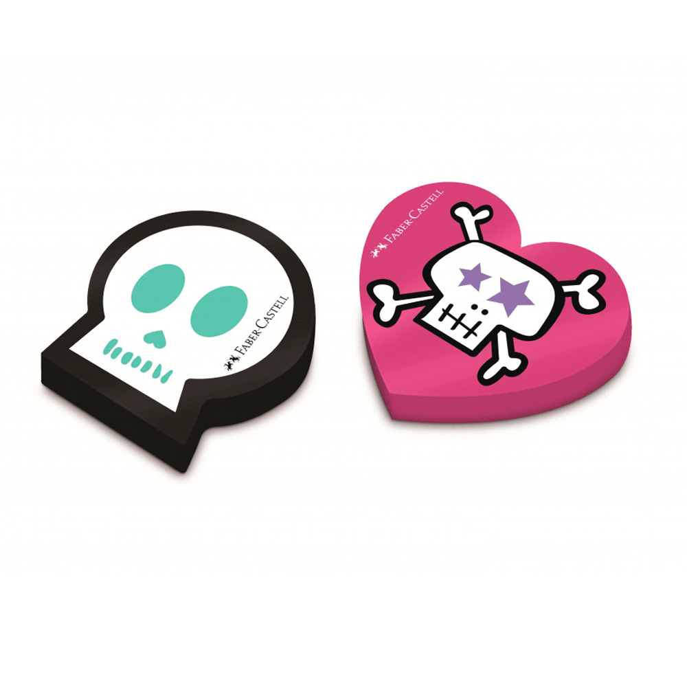 Borracha-Caveirinhas-com-2-unidades---Faber-Castell Borracha-Caveirinhas-com-2-unidades---Faber-Castell