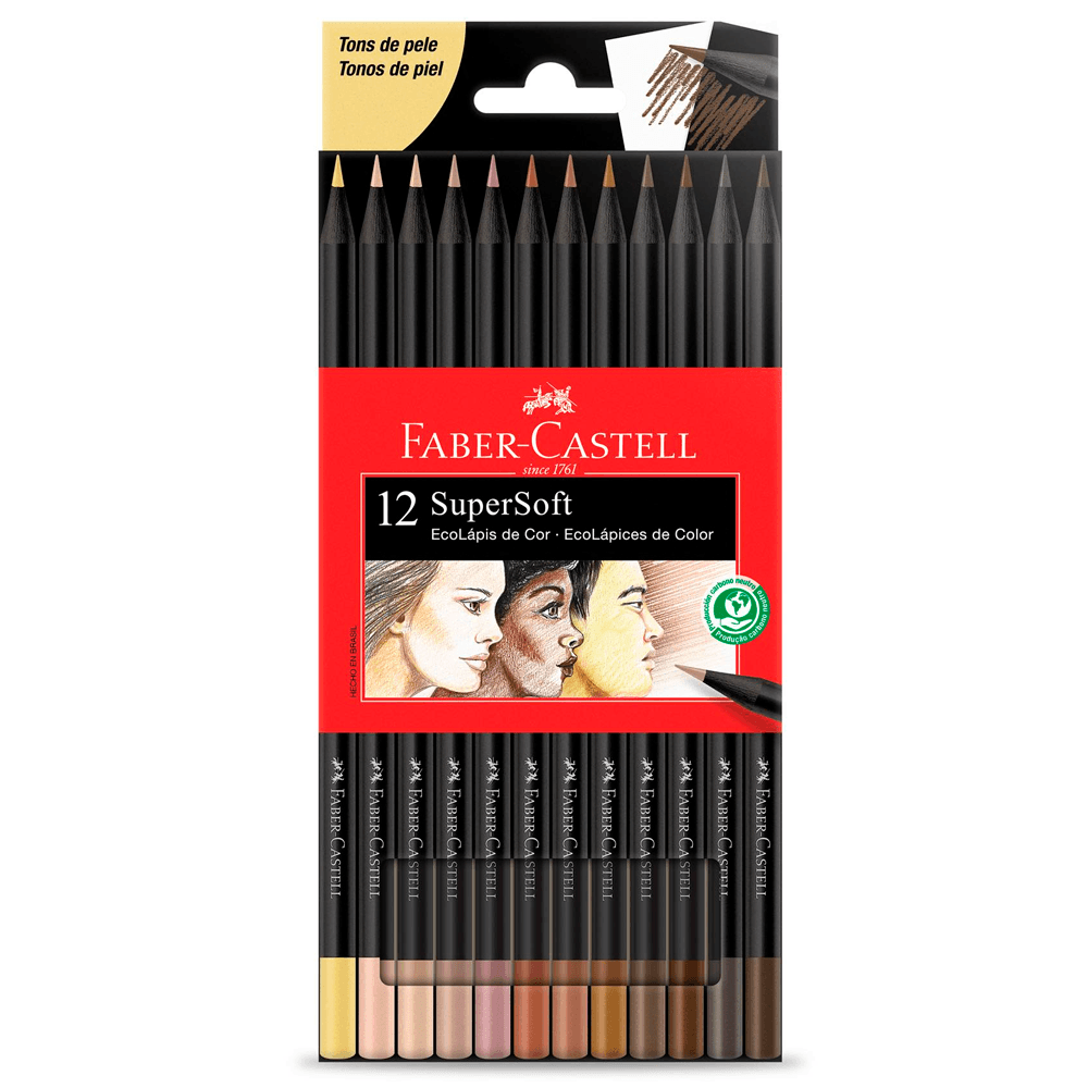 Ecolapis-Supersoft-Tons-de-Pele-com-12-Cores---Faber-Castell Ecolapis-Supersoft-Tons-de-Pele-com-12-Cores---Faber-Castell