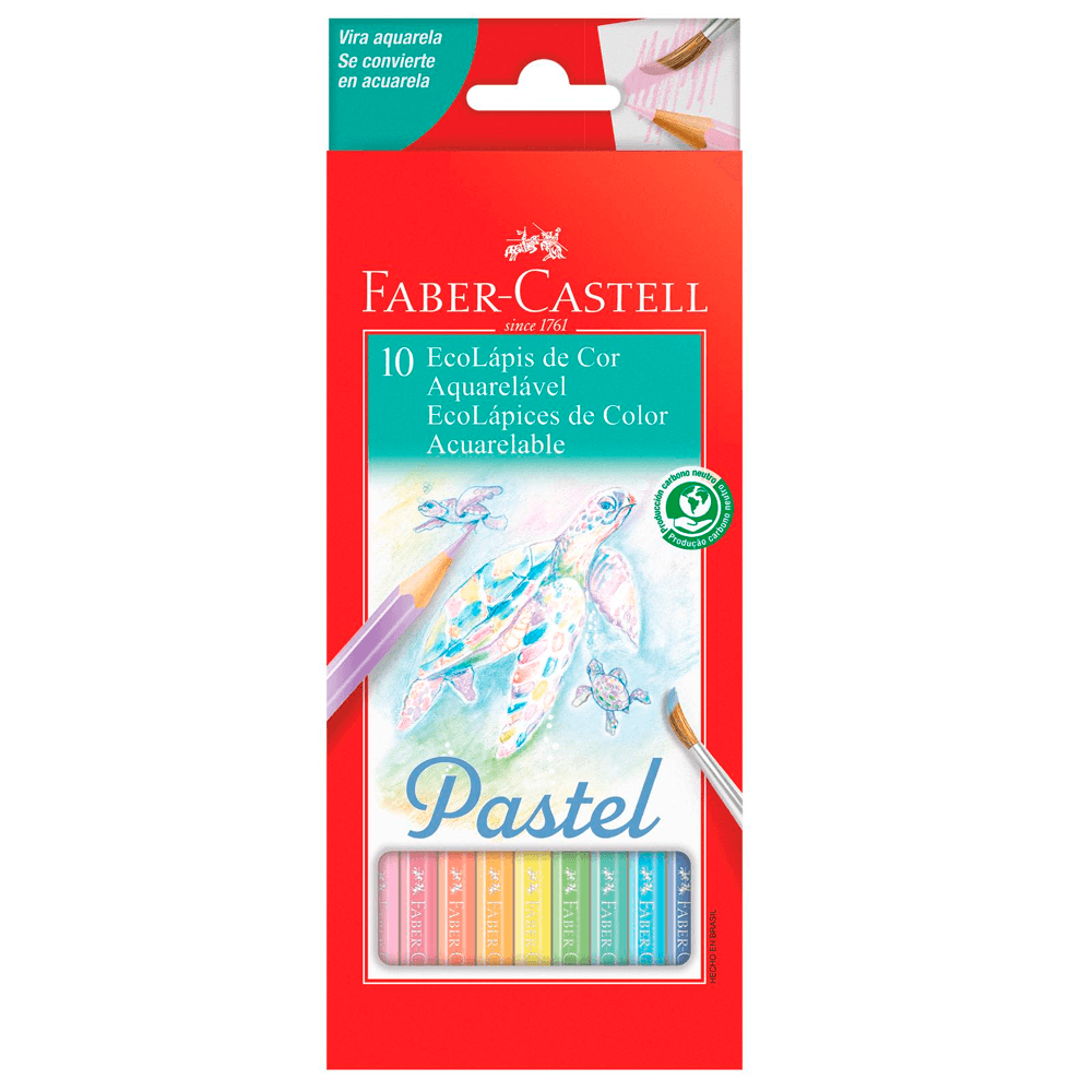 Ecolapis-de-Cor-Aquarelavel-Pastel-com-10-Cores---Faber-Castell Ecolapis-de-Cor-Aquarelavel-Pastel-com-10-Cores---Faber-Castell