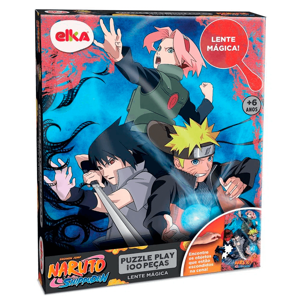 Quebra-Cabeca-100-Pecas-Lente-Magica-Naruto-Shippuden---Elka