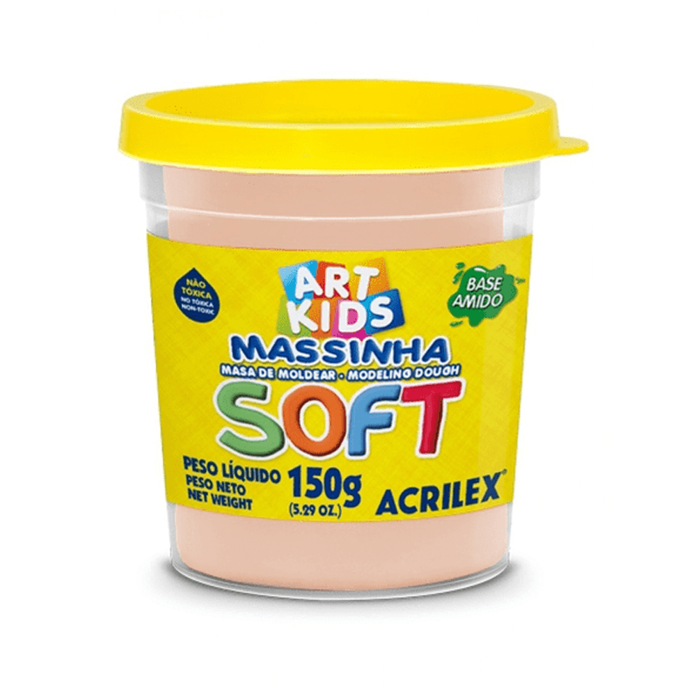 Massa-de-Modelar-Soft-Acrilex-Amarelo-Pessego-1501 Massa-de-Modelar-Soft-Acrilex-Amarelo-Pessego-1501