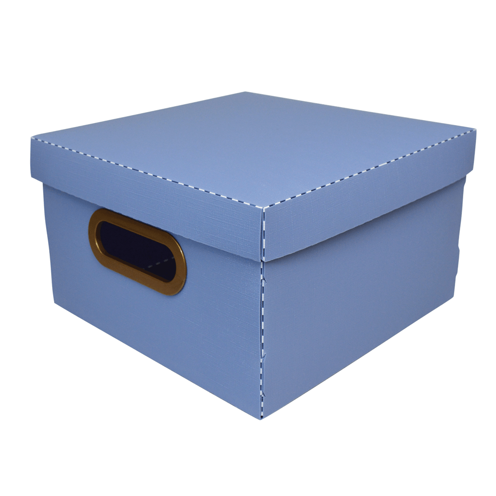Caixa-Organizadora-Quadrada-Linho-Azul-Pequena---Dello