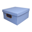 Caixa-Organizadora-Quadrada-Linho-Azul-Media---Dello