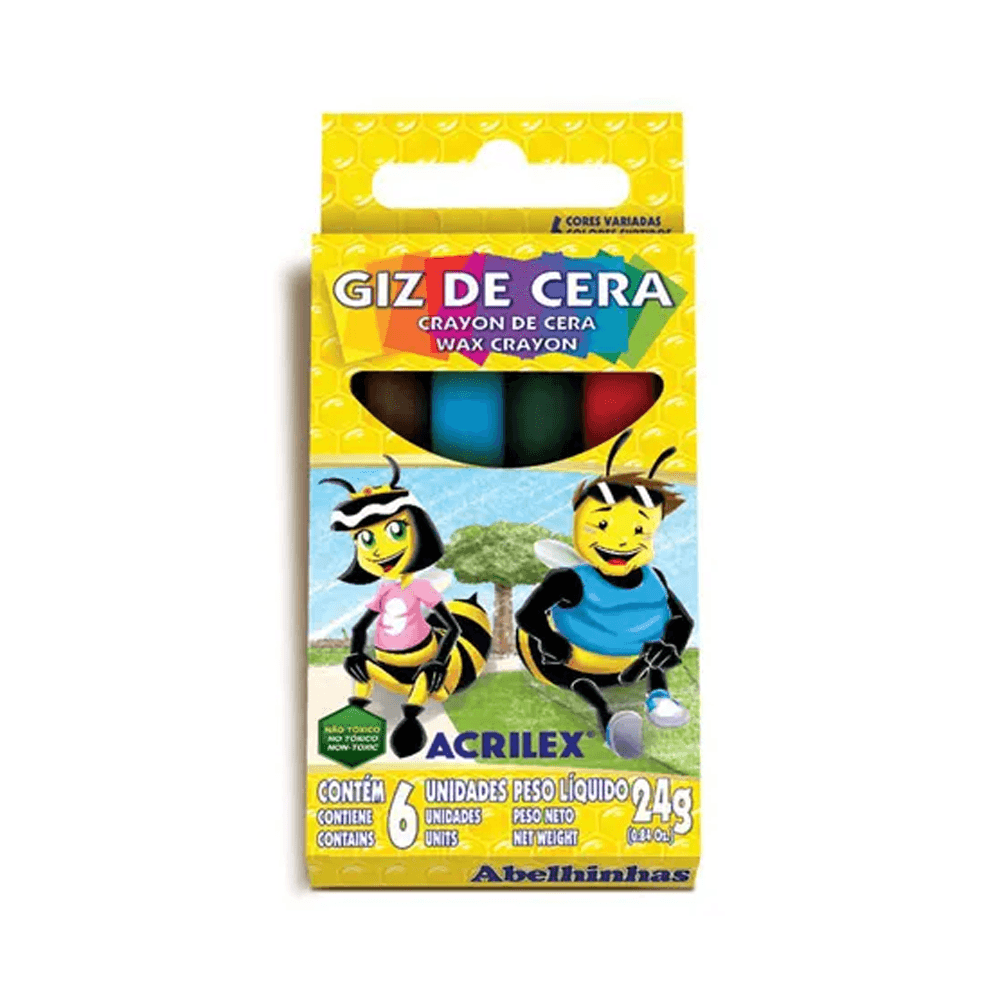 Giz-de-Cera-Acrilex-Com-06-Cores-09006 Giz-de-Cera-Acrilex-Com-06-Cores-09006