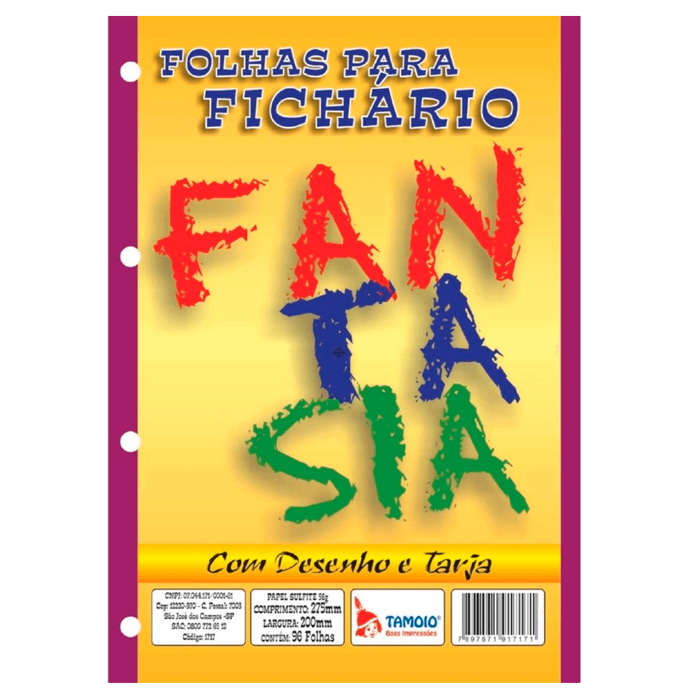 Bloco-para-Fichario-96-Folhas-Fantasia-Artista---Tamoio Bloco-para-Fichario-96-Folhas-Fantasia-Artista---Tamoio