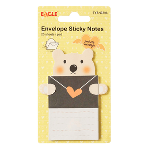 Bloco-de-Anotacoes-Adesivo-Urso-com-Envelope-25-Fls-Ref.-TYSN7396---Eagle