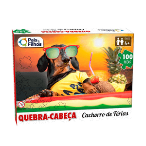 Quebra-Cabeca-100Pecas-Cachorro-de-Ferias---Pais-e-Filhos