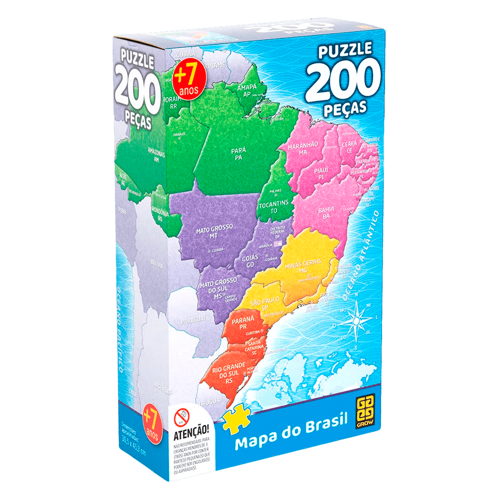 Quebra Cabeça Play Gigante Mapa Do Brasil 45 Peças – Shopping Tudão