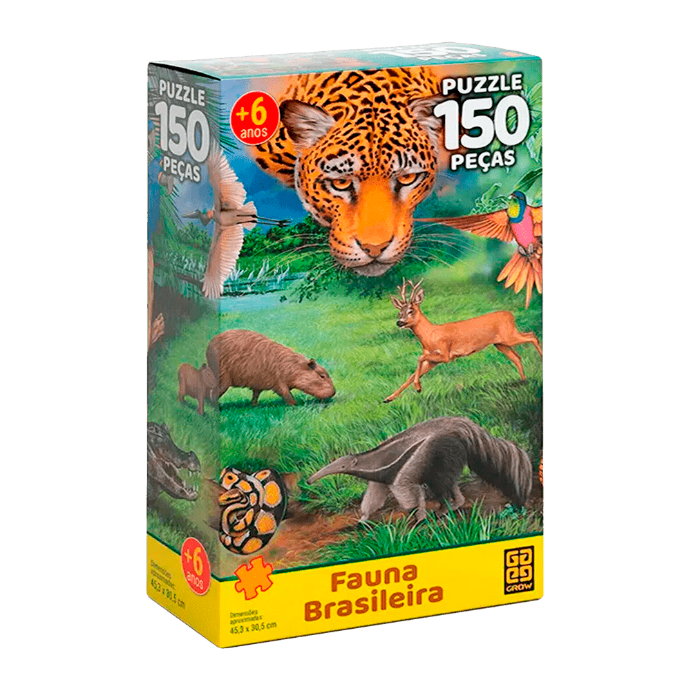 Quebra-Cabeca-150-Pecas-Grow---Fauna-Brasileira Quebra-Cabeca-150-Pecas-Grow---Fauna-Brasileira