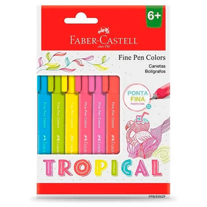 Cartela-Caneta-Fine-Pen-Tropical-com-6-Unidades---Faber-Castell