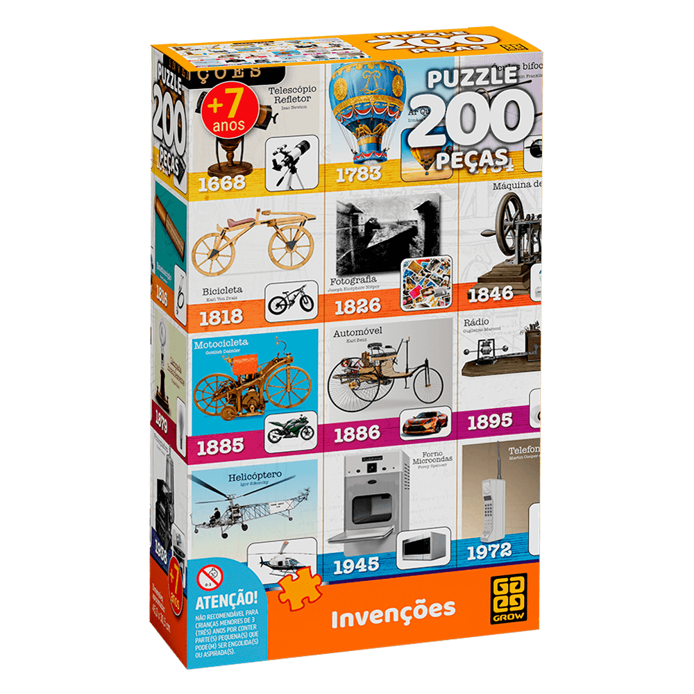Quebra-Cabeca-200-Pecas-Grow---Invencoes Quebra-Cabeca-200-Pecas-Grow---Invencoes