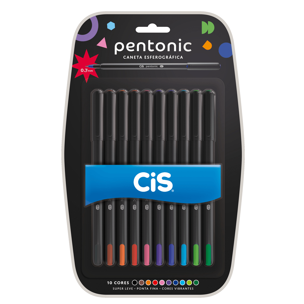 Estojo-Caneta-Pentonic-0.7mm-com-10-Cores---CiS Estojo-Caneta-Pentonic-0.7mm-com-10-Cores---CiS
