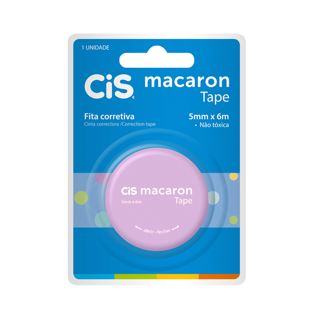 Fita-Corretiva-Macaron-Lilas-5mm-x-6m---CiS Fita-Corretiva-Macaron-Lilas-5mm-x-6m---CiS