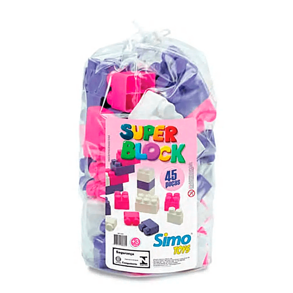 Super-Block-Menina-45-Pecas---Simo-Toys Super-Block-Menina-45-Pecas---Simo-Toys