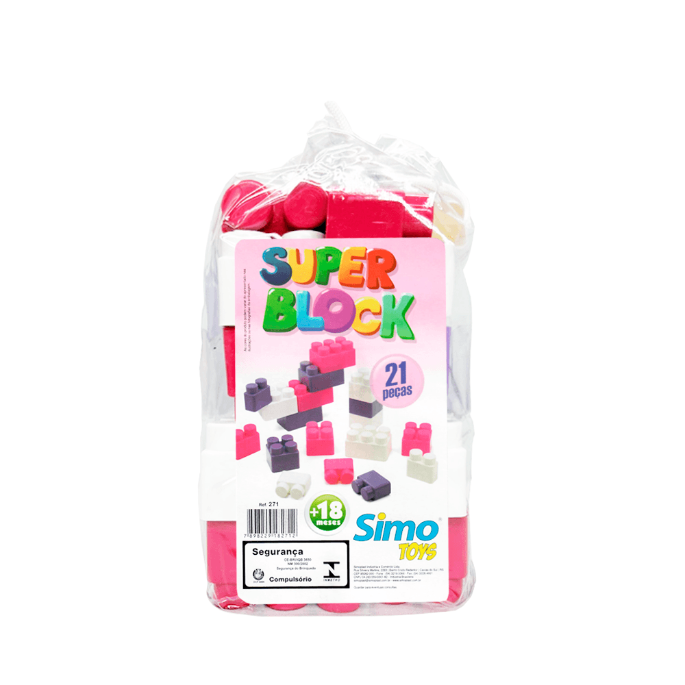 Super-Block-Menina-21-Pecas---Simo-Toys Super-Block-Menina-21-Pecas---Simo-Toys