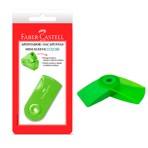 Apontador-com-Deposito-e-Borracha-Mini-Sleeve-Verde-Neon---Faber-Castell