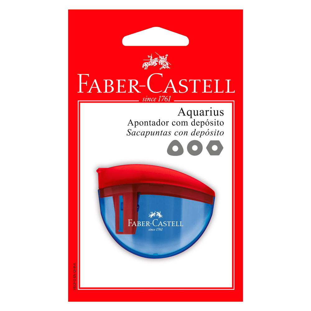 Apontador-com-Deposito-Aquarius-Azul-Vermelho---Faber-Castell Apontador-com-Deposito-Aquarius-Azul-Vermelho---Faber-Castell