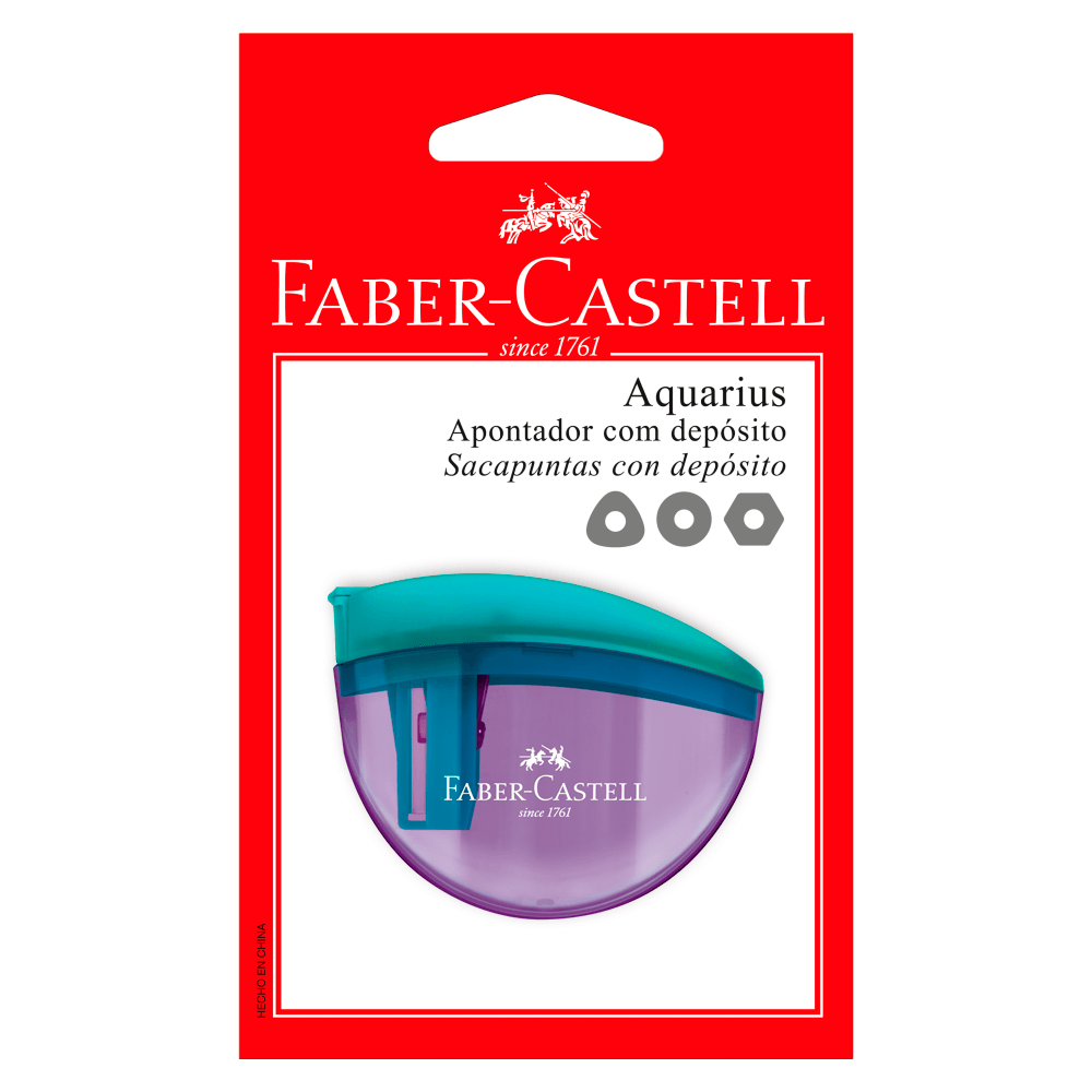 Apontador-com-Deposito-Aquarius-Roxo-Verde---Faber-Castell Apontador-com-Deposito-Aquarius-Roxo-Verde---Faber-Castell